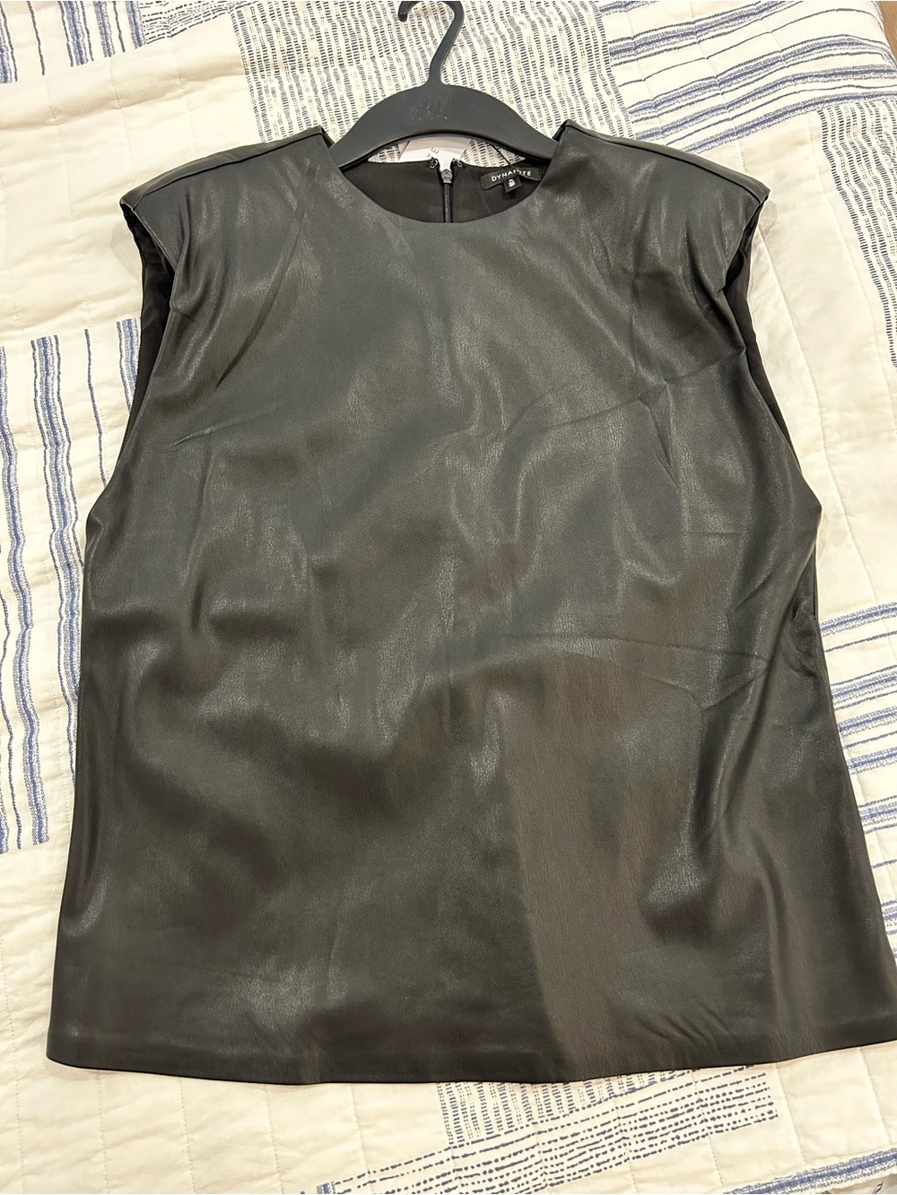 Dynamite Black Faux Leather Sleeveless Tank
